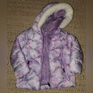 2T Snowflake Purple Puffer Jacket with Hood